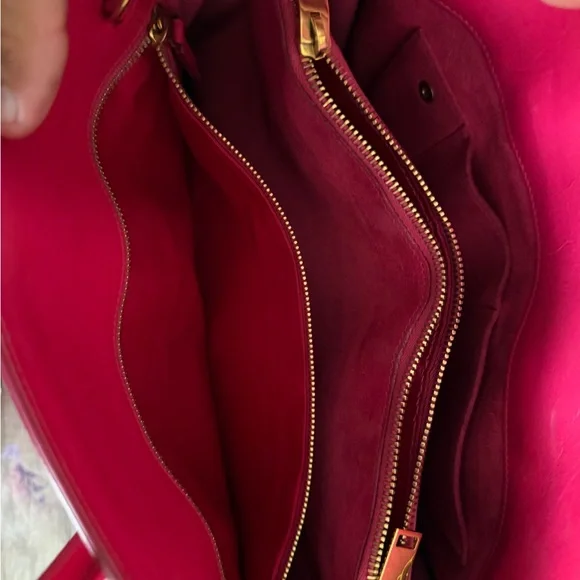 Saint Laurent Fuchsia Leather Satchel - Picture 8 of 12